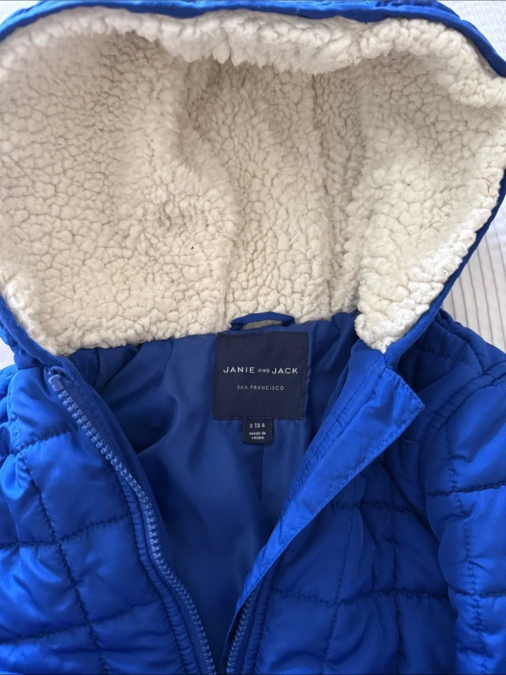 Janie and Jack Royal Blue Quilted Hooded Puffer